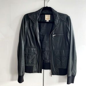 Diesel 100% genuine lamb leather bomber jacket with suede detailing size S